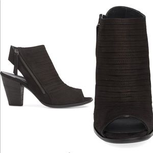 Paul Green Cayanne Leather Black Suede Peep Toe